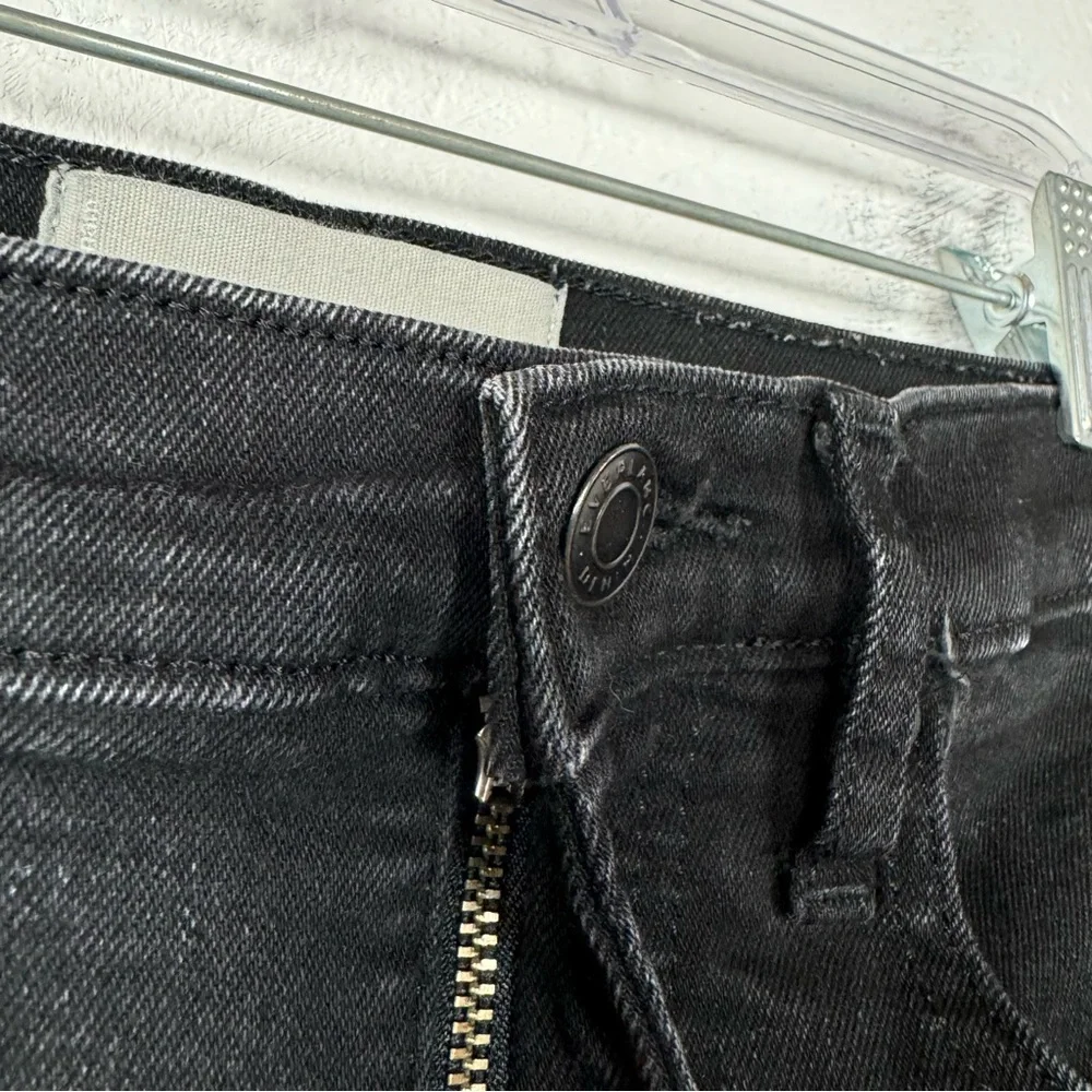 Everlane Jeans Denim The High Rise Skinny Solid Black Dark‎ Wash Cotton Stretch
